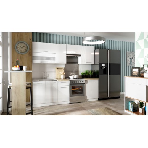 Virtuves komplekts TIFFANY 240, balts glancēts